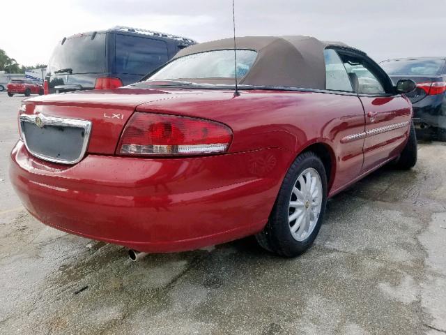 1C3EL55RX2N108461 - 2002 CHRYSLER SEBRING LX RED photo 4