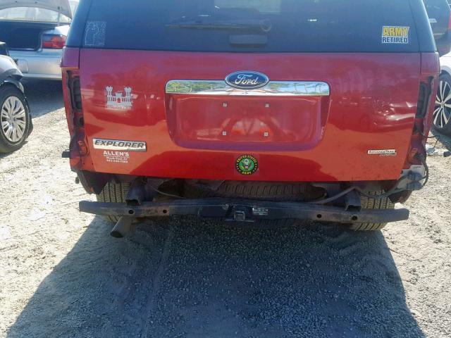 1FMEU74E27UB04108 - 2007 FORD EXPLORER E RED photo 9