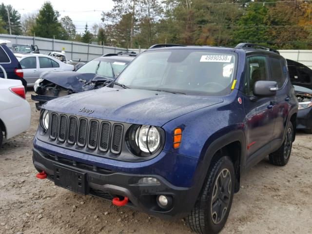 ZACCJBCT5GPE16125 - 2016 JEEP RENEGADE T BLUE photo 2