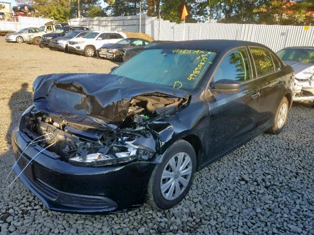 3VW2K7AJ3EM430254 - 2014 VOLKSWAGEN JETTA BASE BLACK photo 2