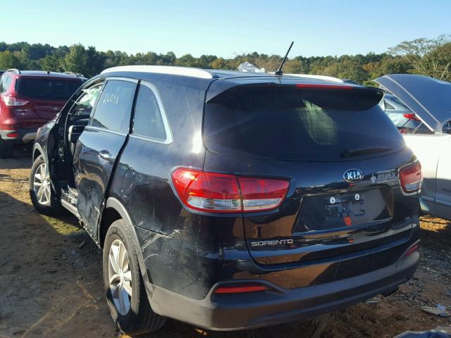 5XYPG4A59JG375408 - 2018 KIA SORENTO LX BLACK photo 3