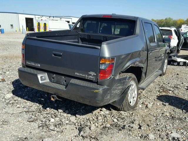 2HJYK165X8H500658 - 2008 HONDA RIDGELINE GRAY photo 4