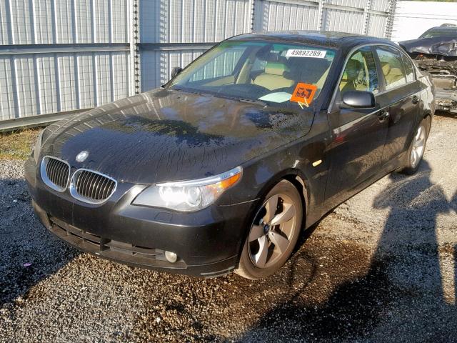 WBANE53527CW62695 - 2007 BMW 525 I BLACK photo 2