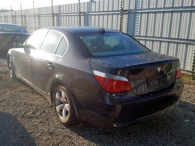 WBANE53527CW62695 - 2007 BMW 525 I BLACK photo 3