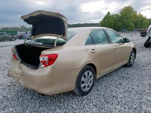 4T4BF1FK0CR196655 - 2012 TOYOTA CAMRY BASE GOLD photo 4