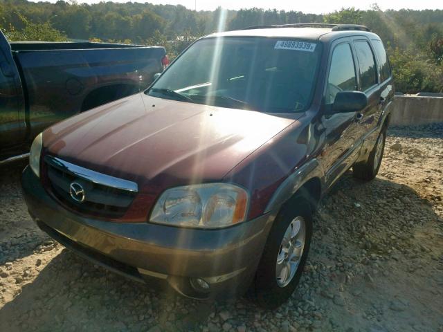 4F2YZ041X3KM28436 - 2003 MAZDA TRIBUTE LX BURGUNDY photo 2