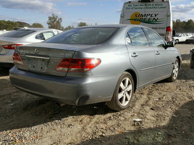 JTHBA30G455103161 - 2005 LEXUS ES 330 GRAY photo 4