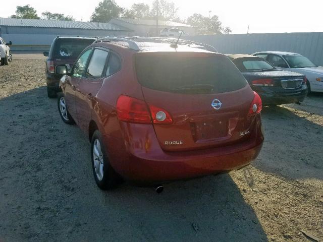 JN8AS58V18W122942 - 2008 NISSAN ROGUE S RED photo 3