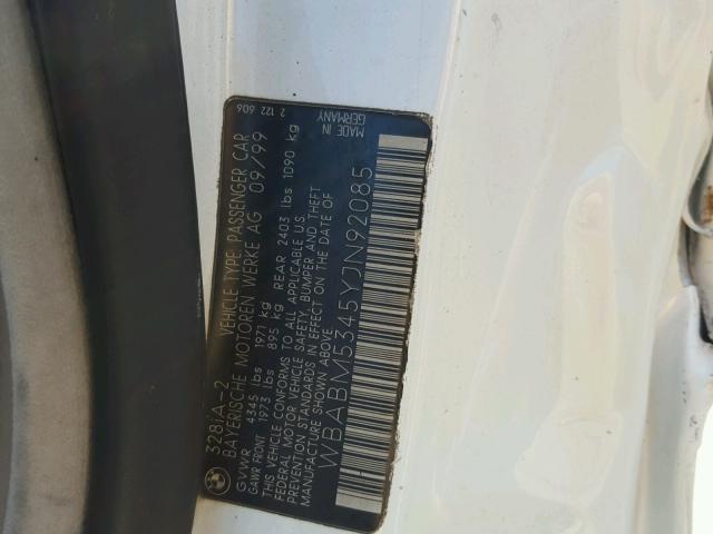 WBABM5345YJN92085 - 2000 BMW 328 CI WHITE photo 10