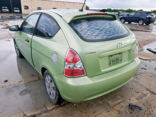 KMHCM36C09U111637 - 2009 HYUNDAI ACCENT GS GREEN photo 3