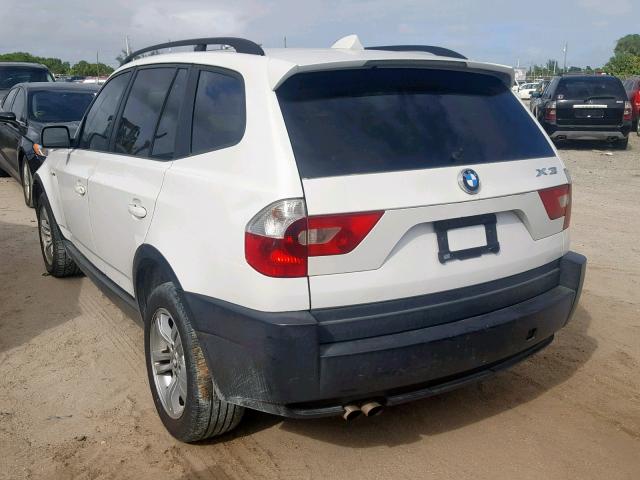 WBXPA93485WD08493 - 2005 BMW X3 3.0I WHITE photo 3