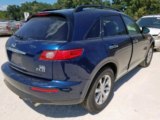 JNRAS08W58X209518 - 2008 INFINITI FX35 BLUE photo 4