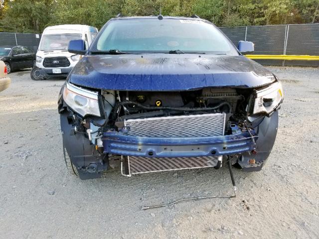 2FMDK3JC2BBA55729 - 2011 FORD EDGE SEL BLUE photo 9