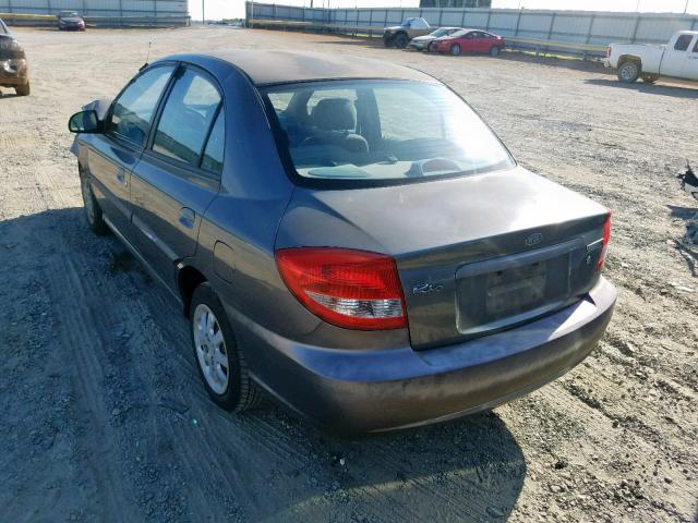 KNADC125636213508 - 2003 KIA RIO GRAY photo 3