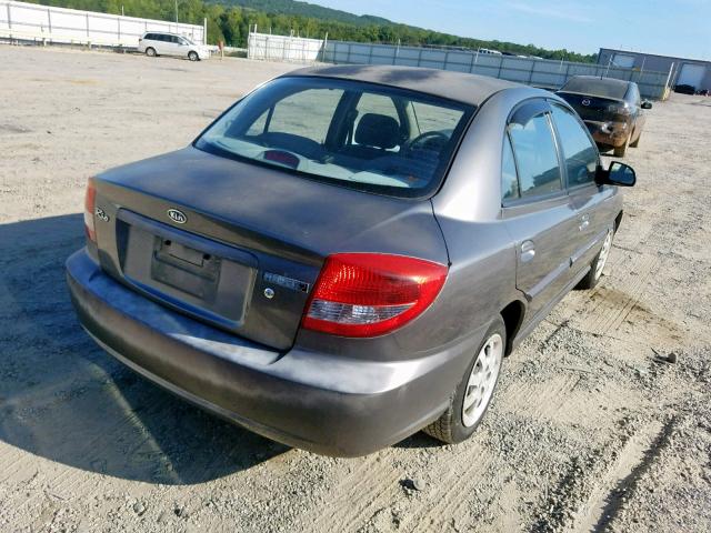 KNADC125636213508 - 2003 KIA RIO GRAY photo 4