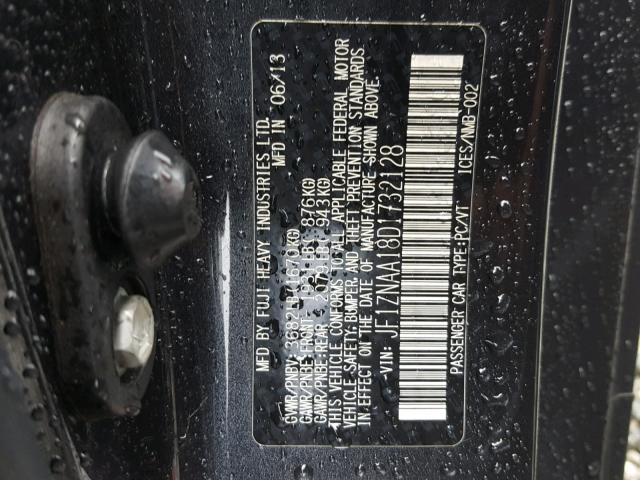 JF1ZNAA18D1732128 - 2013 TOYOTA SCION FR-S GRAY photo 10