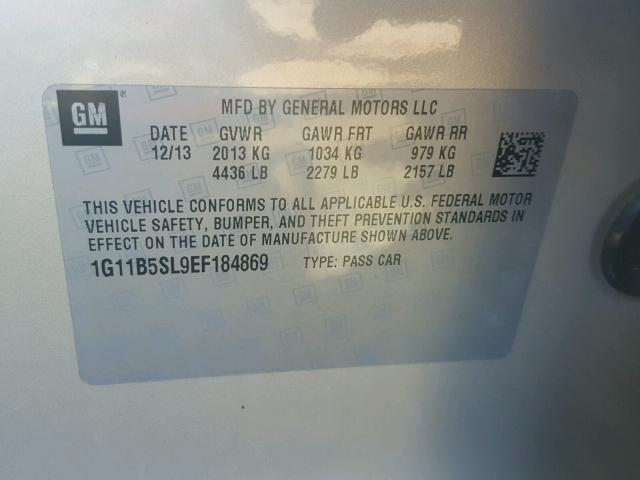 1G11B5SL9EF184869 - 2014 CHEVROLET MALIBU LS 金色 照片 10