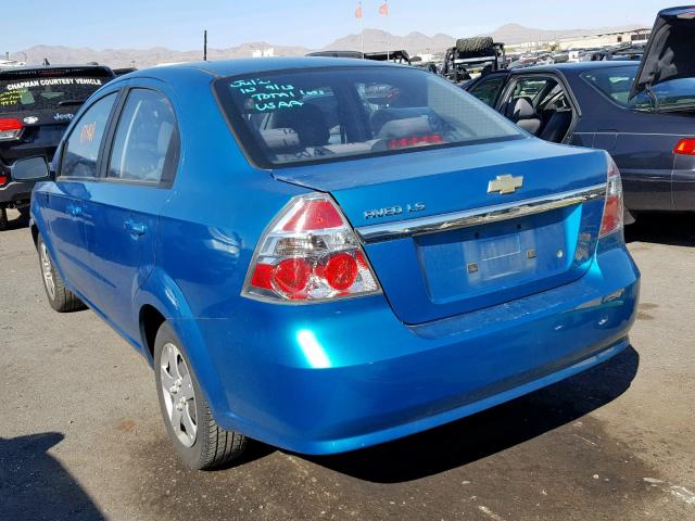 KL1TD56E09B371850 - 2009 CHEVROLET AVEO LS TEAL photo 3