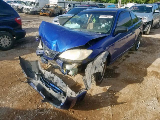 1HGEM22114L038550 - 2004 HONDA CIVIC DX V BLUE photo 2