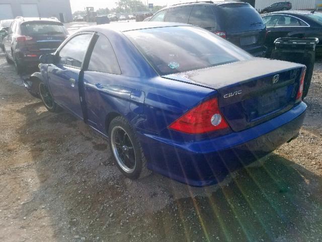 1HGEM22114L038550 - 2004 HONDA CIVIC DX V BLUE photo 3