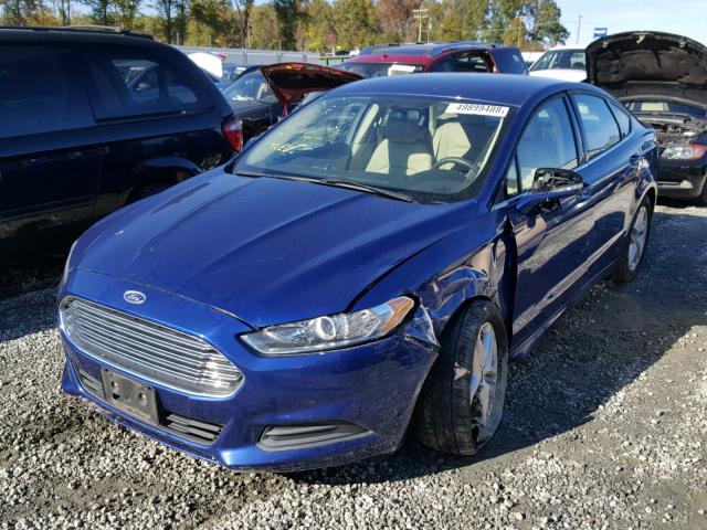 3FA6P0HD0ER134761 - 2014 FORD FUSION SE BLUE photo 2