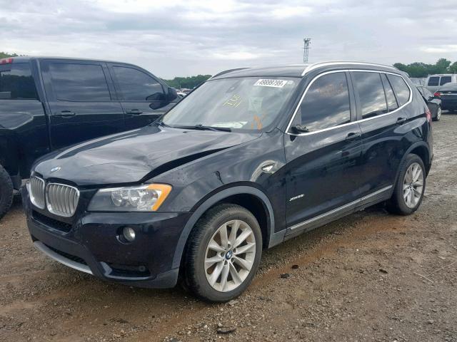 5UXWX5C59CL728119 - 2012 BMW X3 XDRIVE2 BLACK photo 2