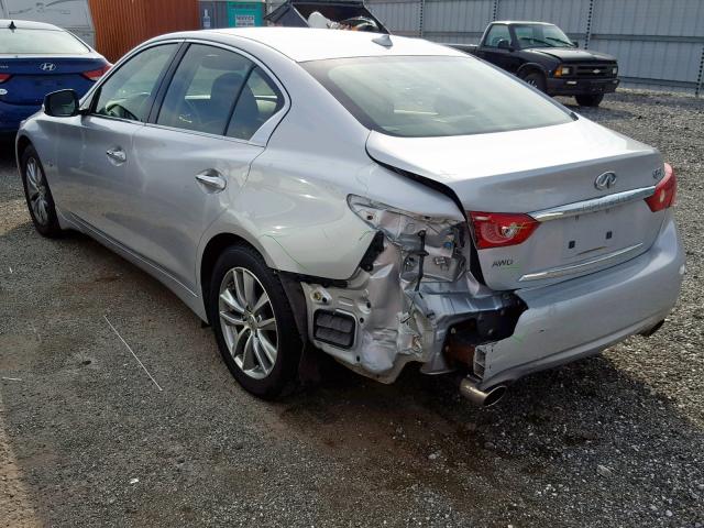 JN1BV7AR4EM684103 - 2014 INFINITI Q50 BASE SILVER photo 3