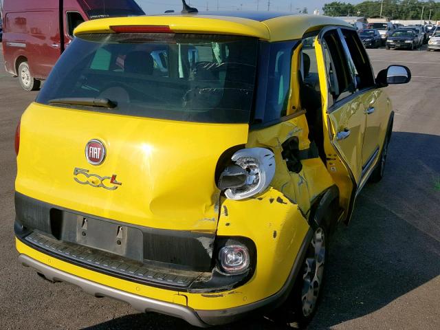 ZFBCFADH0EZ014066 - 2014 FIAT 500L TREKK YELLOW photo 4