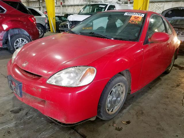 JHMZE14712T001941 - 2002 HONDA INSIGHT RED photo 2