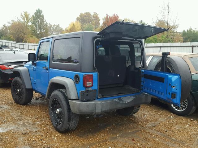 1J4AA2D15BL623481 - 2011 JEEP WRANGLER S BLUE photo 3