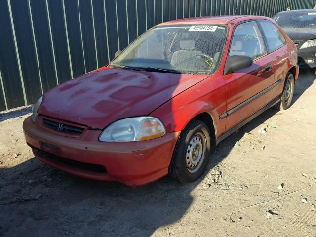 2HGEJ6342TH120436 - 1996 HONDA CIVIC DX RED photo 2