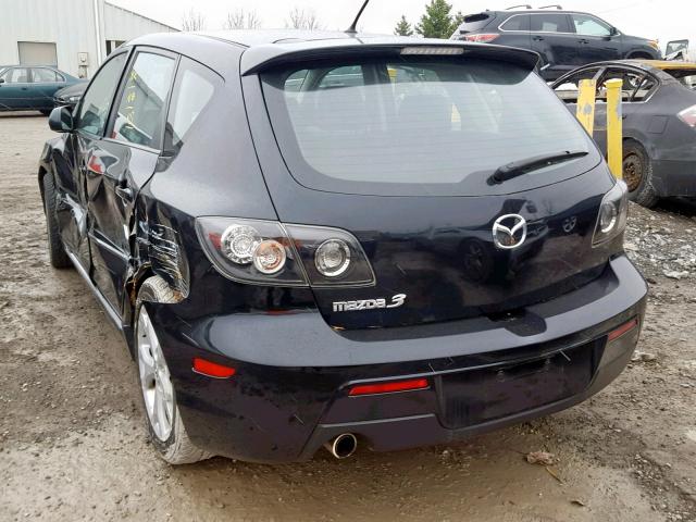 JM1BK343871686804 - 2007 MAZDA 3 HATCHBAC BLACK photo 3