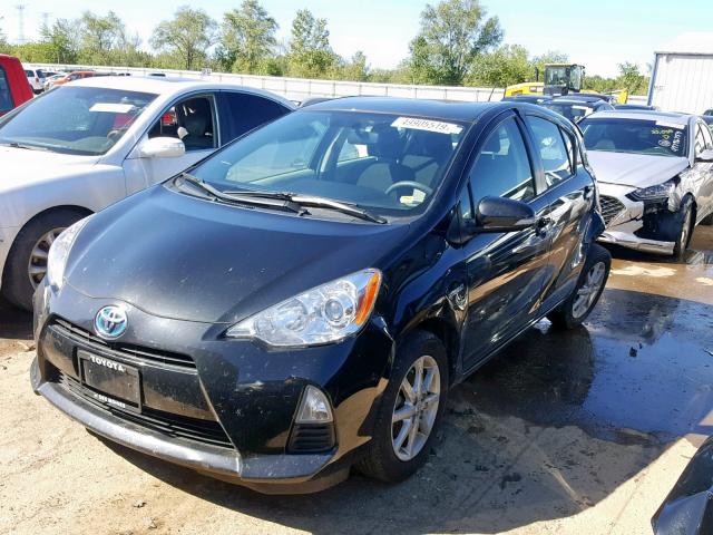 JTDKDTB32E1569567 - 2014 TOYOTA PRIUS C BLACK photo 2