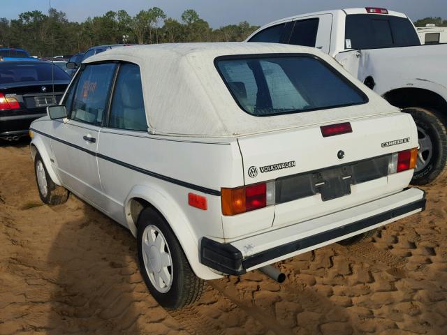 WVWCA0152HK016981 - 1987 VOLKSWAGEN CABRIOLET WHITE photo 3