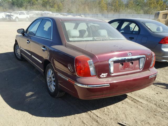 KMHFU45E44A311257 - 2004 HYUNDAI XG 350 BURGUNDY photo 3