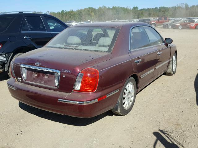 KMHFU45E44A311257 - 2004 HYUNDAI XG 350 BURGUNDY photo 4