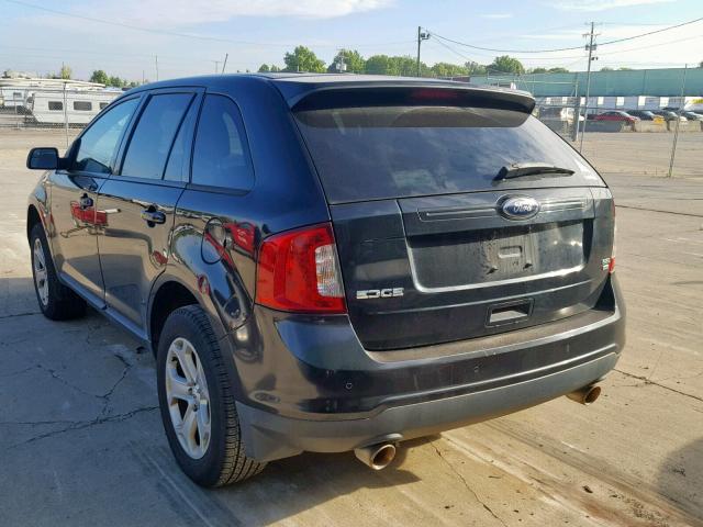 2FMDK4JC3DBA75030 - 2013 FORD EDGE SEL BLACK photo 3