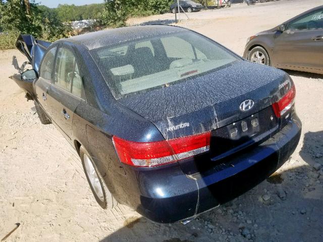 5NPEU46F96H023334 - 2006 HYUNDAI SONATA GLS BLUE photo 3