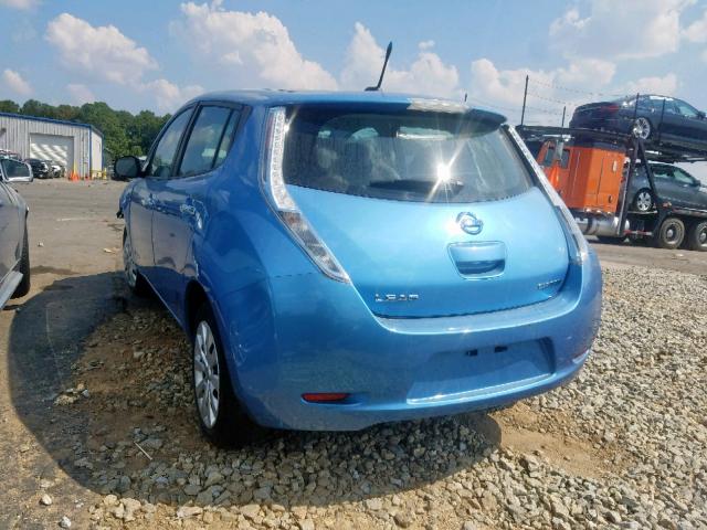 1N4AZ0CP6DC421802 - 2013 NISSAN LEAF S BLUE photo 3