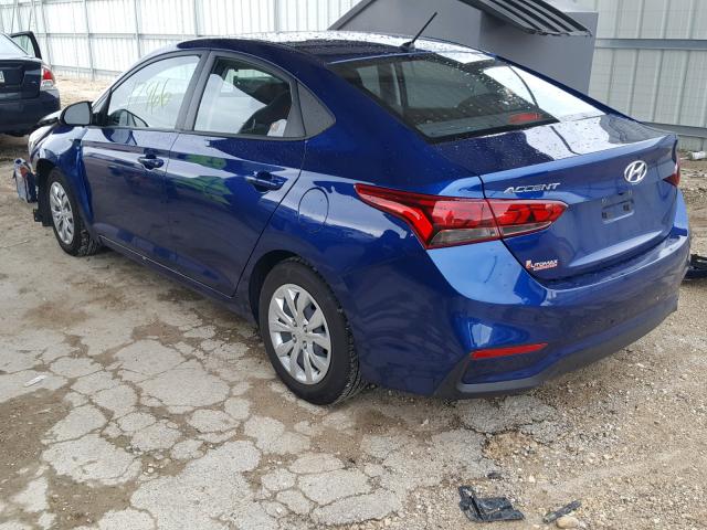 3KPC24A36JE005736 - 2018 HYUNDAI ACCENT SEL BLUE photo 3