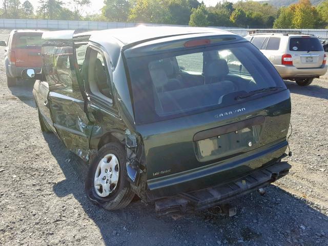 1B4GP25G11B119741 - 2001 DODGE CARAVAN SE GREEN photo 3