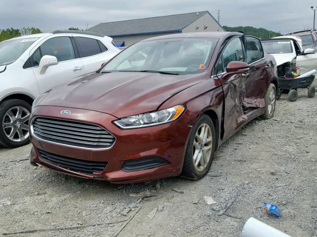 3FA6P0H72FR142842 - 2015 FORD FUSION SE BURGUNDY photo 2