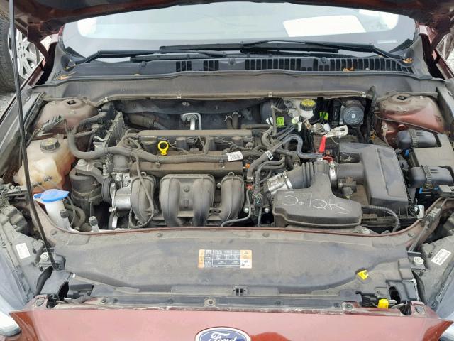 3FA6P0H72FR142842 - 2015 FORD FUSION SE BURGUNDY photo 7