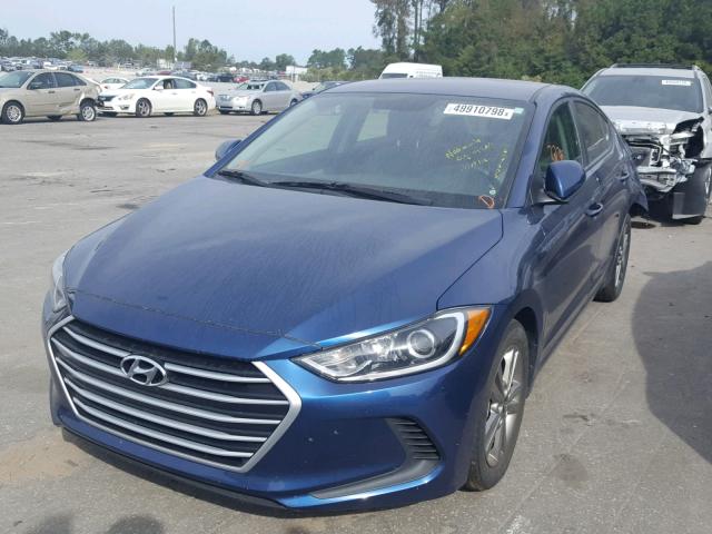 5NPD84LF1HH075130 - 2017 HYUNDAI ELANTRA BLUE photo 2