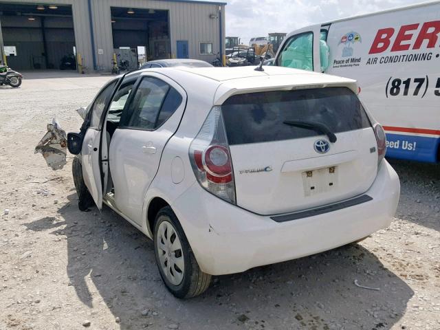 JTDKDTB39D1555311 - 2013 TOYOTA PRIUS C WHITE photo 3