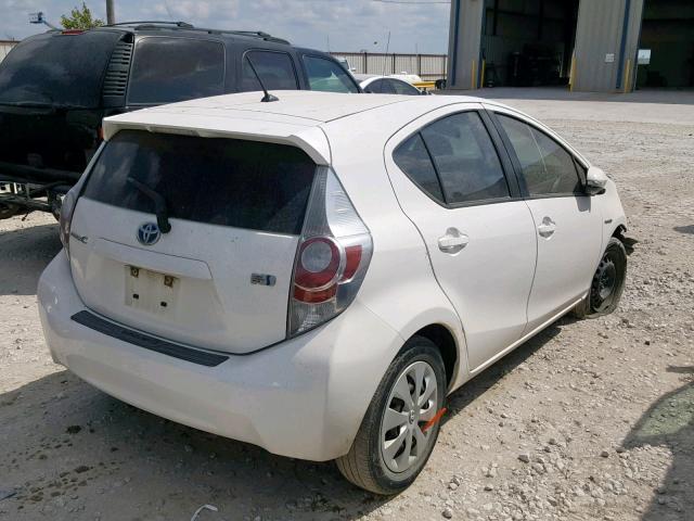 JTDKDTB39D1555311 - 2013 TOYOTA PRIUS C WHITE photo 4