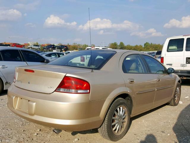 1C3EL56U01N541434 - 2001 CHRYSLER SEBRING LX GOLD photo 4