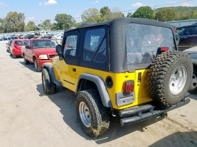 1J4FA39S73P370025 - 2003 JEEP WRANGLER C YELLOW photo 3