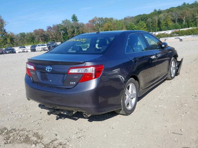 4T1BD1FKXEU128396 - 2014 TOYOTA CAMRY HYBR GRAY photo 4