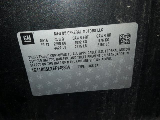 1G11B5SLXEF145854 - 2014 CHEVROLET MALIBU LS 石墨色 照片 10